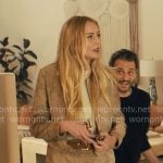 Morgan’s taupe suede jacket and skirt set on Nobody Wants This