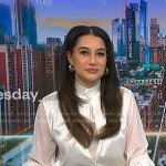 Morgan's white band collar shirt on NBC News Daily