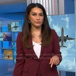 Morgan’s burgundy blazer and drawstring pants on NBC News Daily