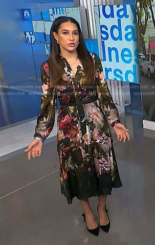 Morgan’s floral belted shirtdress on NBC News Daily