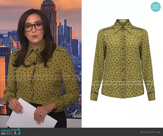 Mos Mosh Star Print Silk Shirt worn by Savannah Sellers on NBC News Daily