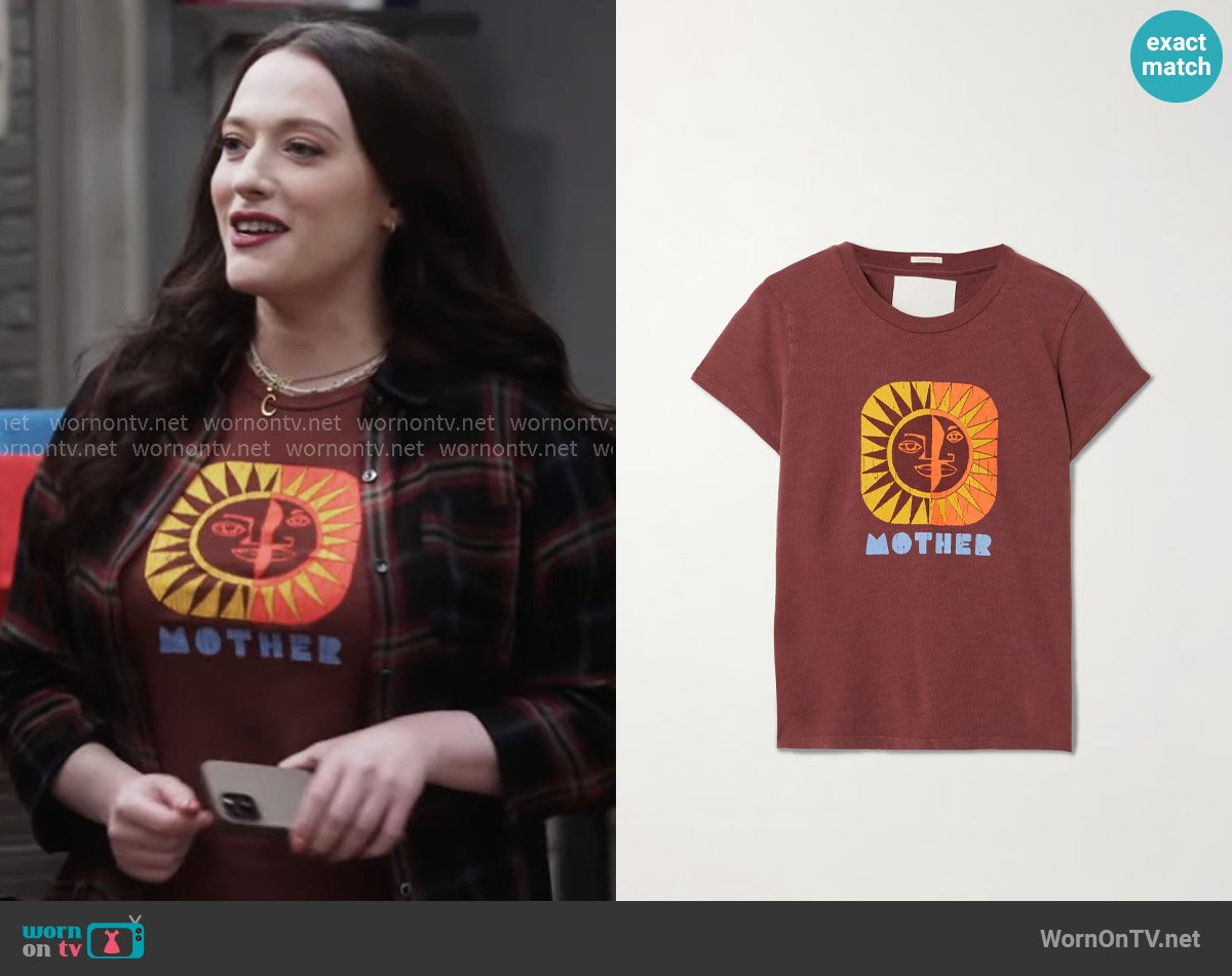 Mother The Lil Sinful Tee in Sun Moon worn by Riley (Kat Dennings) on Shifting Gears