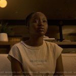 Naima’s white print sleeveless top on Reasonable Doubt