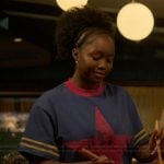 Naima’s blue star print tee on Reasonable Doubt