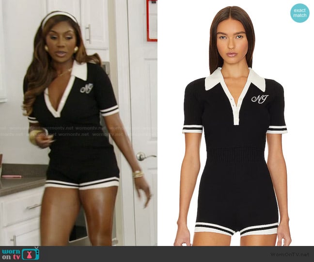 Nana Jacqueline Lexi Knit Romper worn by Wendy Osefo on The Real Housewives of Potomac