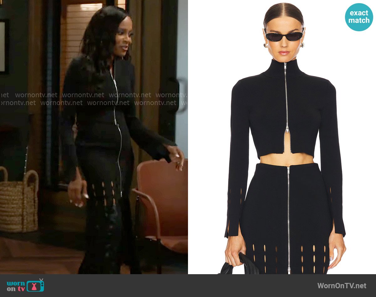 Nanushka Izan Cardigan worn by Hayley Lawson (Marquita Goings) on Beyond the Gates