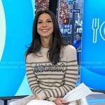Natalie’s beige striped sweater on Today