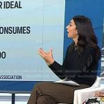 Natalie’s black sweater and brown plaid pants on Today