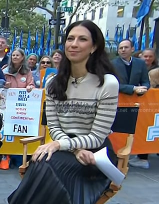 Natalie’s beige striped sweater on Today