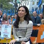 Natalie’s beige striped sweater on Today