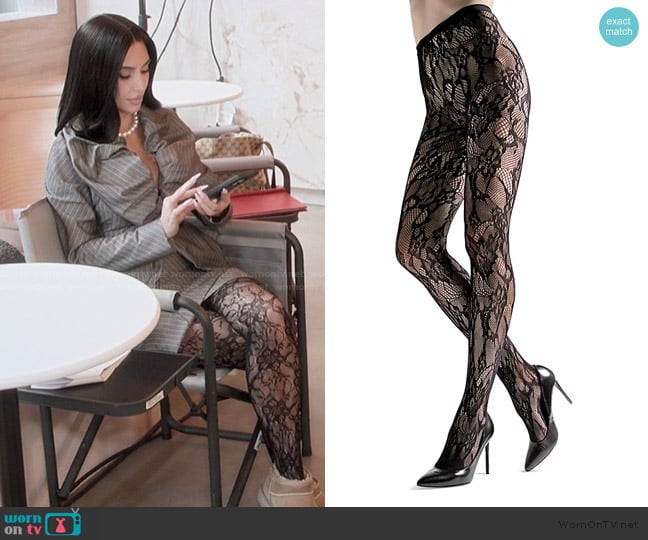 Kim’s black lace leggings on The Kardashians