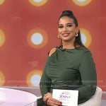 Nessa Diab’s green long sleeve cutout dress on Today