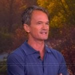 Neil Patrick Harris’s blue ribbed polo shirt on The View
