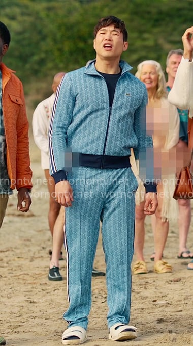 Nicholas’ blue monogram print track suit on Loot