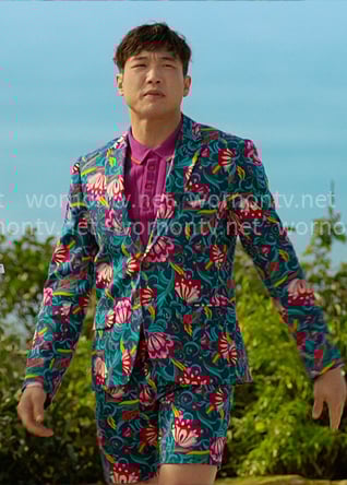 Nicholas's floral short suit on Loot
