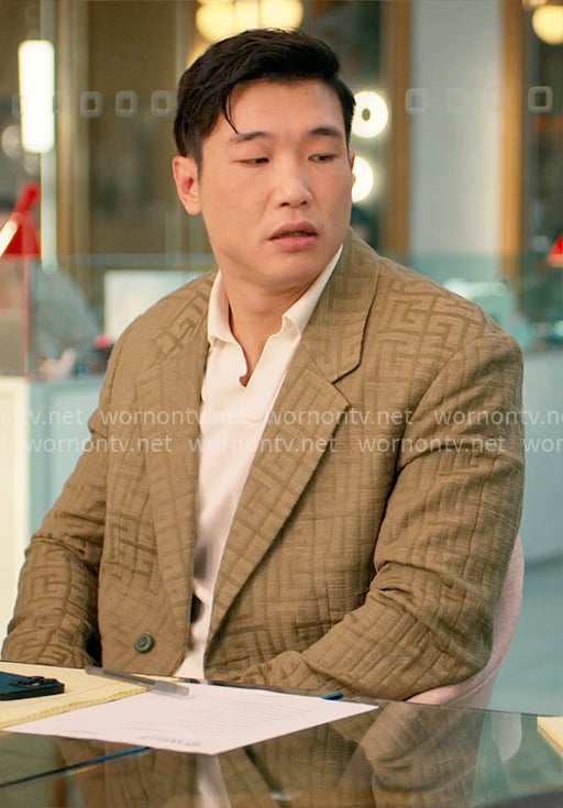 Nicholas's khaki monogram jacket on Loot