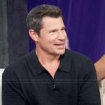Nick Lachey’s black v-neck sweater on Access Hollywood
