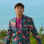 Nicholas’s floral short suit on Loot