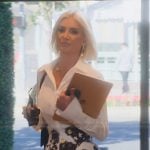 Nicole’s black and white floral mini skirt on Selling Sunset