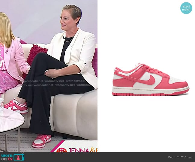 Nike Dunk Low Sneakers in Pink worn by Katie Schumacher-Cawley on Today