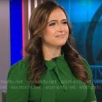 Nikki Battiste’s green tie-neck dress on CBS Mornings
