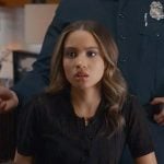 May’s black ribbed polo top on 9-1-1