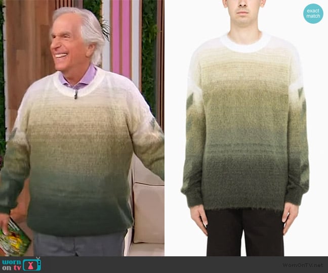 Off-White Diagonal Brushed Sweater worn by Henry Winkler on Sherri