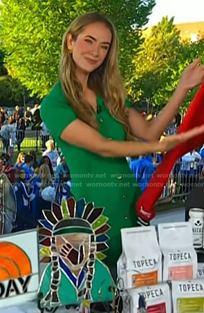 Olivia Jordan’s green ribbed button front dress on Today
