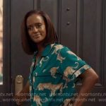 Olympia’s green leopard print pajamas on Matlock