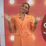 Rachel Smith’s orange blazer and pants on Today
