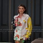 Bronwyn’s mixed print blouse and skirt on The Real Housewives of Salt Lake City