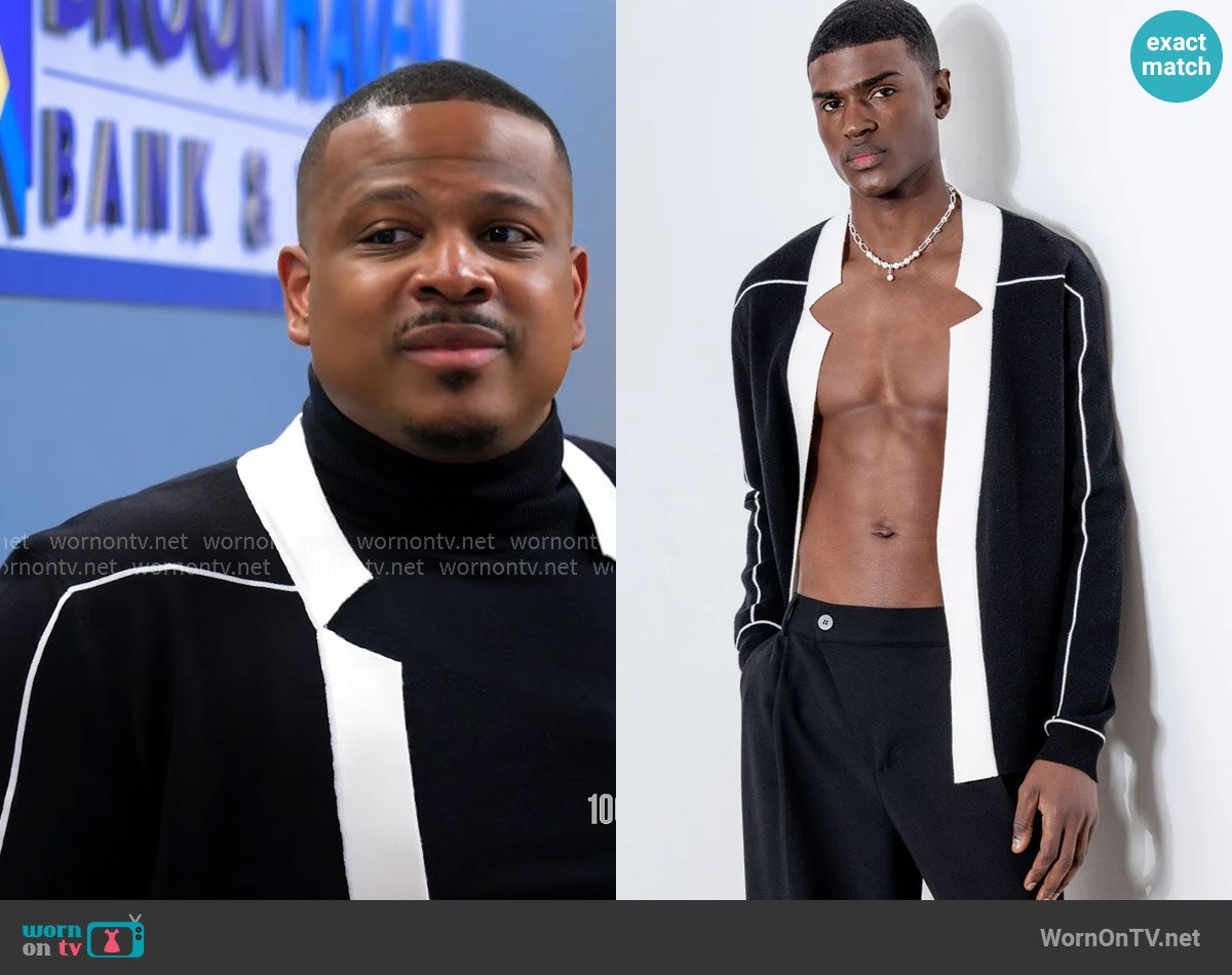 Orttu Star Neck Knitted Cardigan worn by Maurice Webb (Brian Jordan Jr.) on Tyler Perrys Sistas