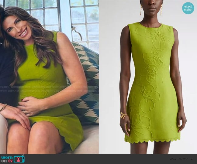 Oscar de la Renta Embossed Cherry Blossom Knit Minidress worn by Alyssa Farah Griffin on The View