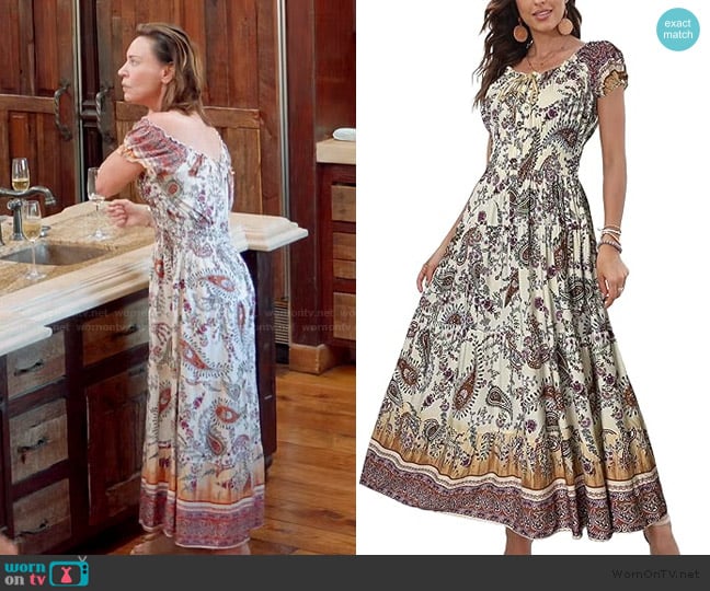 Ostoo Summer Boho Dress worn by Debbie on The Golden Bachelor