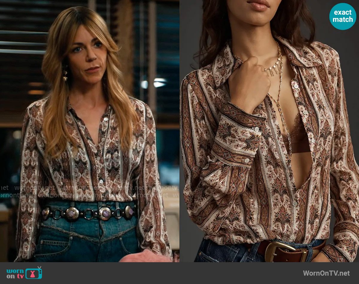 Paige Desano Buttondown Blouse worn by Morgan Gillory (Kaitlin Olson) on High Potential