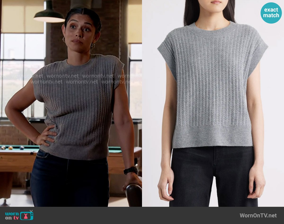 Paige Nepheli Sweater Vest worn by Stella Kidd (Miranda Rae Mayo) on Chicago Fire