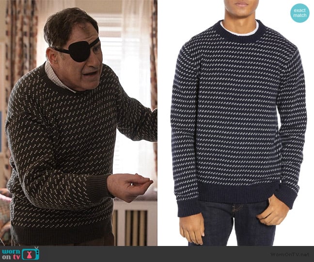 Patagonia Recycled Wool Sweater worn by Vince Fish (Richard Kind) on Only Murders in the Building