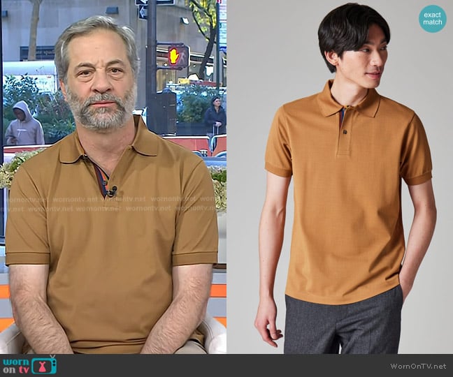 Paul Smith Artist Stripe Placket Polo Shirt in Tan worn by Judd Apatow on Today