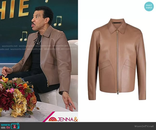 Paul Smith Long Sleeved Lambskin Shirt in Brown