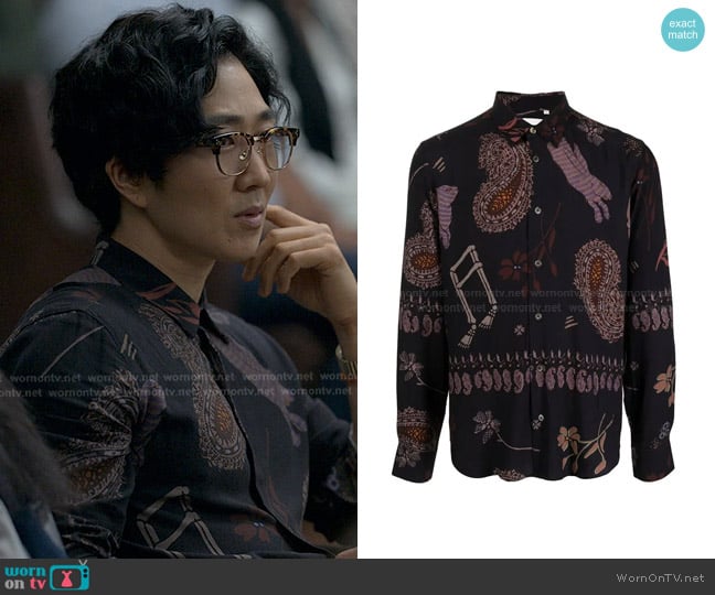 Paul Smith Paisley-print Rabbit Shirt worn by Daniel Kim (Tim Jo) on Reasonable Doubt