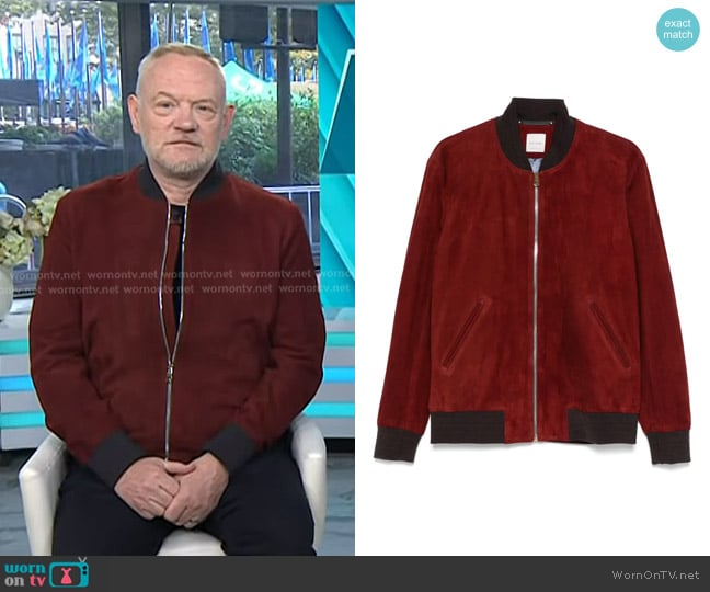 Paul Smith Suede Jacket worn by Jared Harris on Today