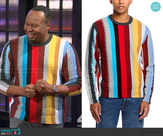 Paul Smith Wool & Cashmere Crewneck Sweater worn by Roy Wood Jr on The Kelly Clarkson Show