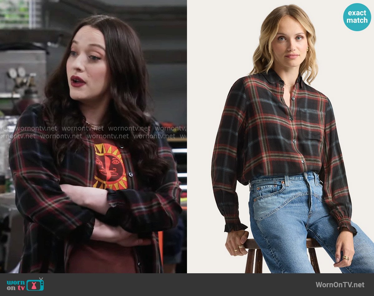 Pendleton Plaid Zoe Blouse worn by Riley (Kat Dennings) on Shifting Gears
