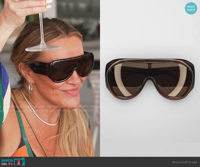Phoebe Philo Bombé Oversized Frame Sunglasses worn by Heather Gay on The Real Housewives of Salt Lake City