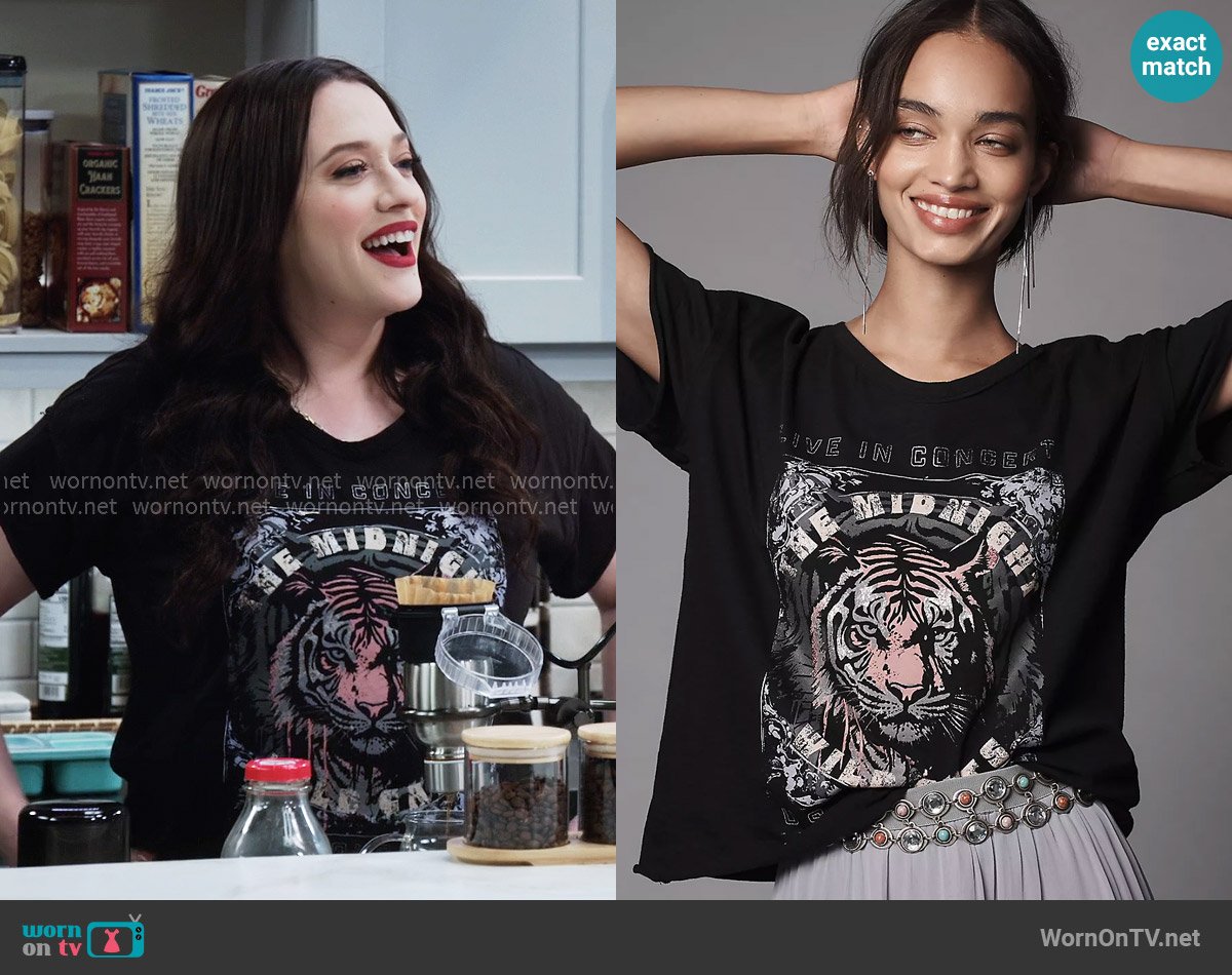 Pilcro at Anthropologie The Midnight Wildcats Graphic Tee worn by Riley (Kat Dennings) on Shifting Gears