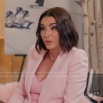 Bronwyn’s pink ribbed dress and blazer on The Real Housewives of Salt Lake City