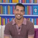 Matt Rogers’ pink geometric print polo on Today