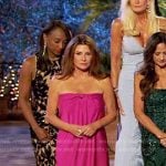 Cindy’s fuchsia pink off-shoulder dress on The Golden Bachelor