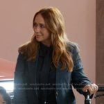 Maddie’s navy pinstripe blazer on 9-1-1