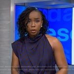 Zinhle’s brown polka dot asymmetric top on NBC News Daily